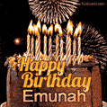 Chocolate Happy Birthday Cake for Emunah (GIF)