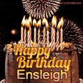Chocolate Happy Birthday Cake for Ensleigh (GIF)