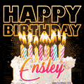 Ensley - Animated Happy Birthday Cake GIF Image for WhatsApp