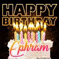 Ephram - Animated Happy Birthday Cake GIF for WhatsApp