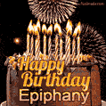 Chocolate Happy Birthday Cake for Epiphany (GIF)