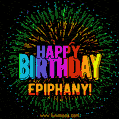 New Bursting with Colors Happy Birthday Epiphany GIF and Video with Music