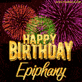 Wishing You A Happy Birthday, Epiphany! Best fireworks GIF animated greeting card.