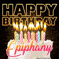Epiphany - Animated Happy Birthday Cake GIF Image for WhatsApp