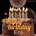 Chocolate Happy Birthday Cake for Era (GIF)