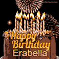 Chocolate Happy Birthday Cake for Erabella (GIF)