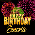 Wishing You A Happy Birthday, Ernesta! Best fireworks GIF animated greeting card.