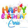 Happy Birthday Ernie - Creative Personalized GIF With Name