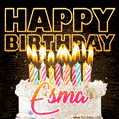 Esma - Animated Happy Birthday Cake GIF Image for WhatsApp