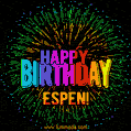 New Bursting with Colors Happy Birthday Espen GIF and Video with Music