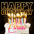 Esraa - Animated Happy Birthday Cake GIF Image for WhatsApp