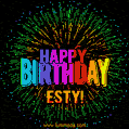 New Bursting with Colors Happy Birthday Esty GIF and Video with Music