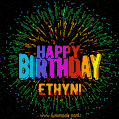 New Bursting with Colors Happy Birthday Ethyn GIF and Video with Music