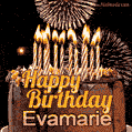 Chocolate Happy Birthday Cake for Evamarie (GIF)