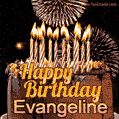 Chocolate Happy Birthday Cake for Evangeline (GIF)
