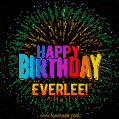 New Bursting with Colors Happy Birthday Everlee GIF and Video with Music