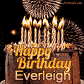 Chocolate Happy Birthday Cake for Everleigh (GIF)