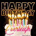 Everleigh - Animated Happy Birthday Cake GIF Image for WhatsApp