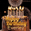 Chocolate Happy Birthday Cake for Everley (GIF)