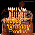 Chocolate Happy Birthday Cake for Exodus (GIF)