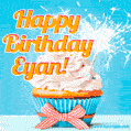 Happy Birthday, Eyan! Elegant cupcake with a sparkler.
