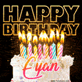 Eyan - Animated Happy Birthday Cake GIF for WhatsApp