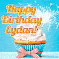 Happy Birthday, Eydan! Elegant cupcake with a sparkler.