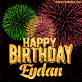 Wishing You A Happy Birthday, Eydan! Best fireworks GIF animated greeting card.