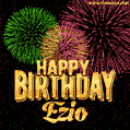 Wishing You A Happy Birthday, Ezio! Best fireworks GIF animated greeting card.