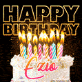 Ezio - Animated Happy Birthday Cake GIF for WhatsApp