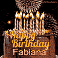 Chocolate Happy Birthday Cake for Fabiana (GIF)