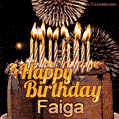 Chocolate Happy Birthday Cake for Faiga (GIF)