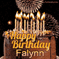 Chocolate Happy Birthday Cake for Falynn (GIF)