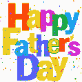 Multicolored lettering Happy Father's Day animated GIF image
