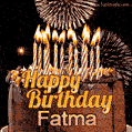 Chocolate Happy Birthday Cake for Fatma (GIF)