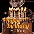 Chocolate Happy Birthday Cake for Fatou (GIF)