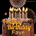 Chocolate Happy Birthday Cake for Faye (GIF)