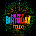 New Bursting with Colors Happy Birthday Felix GIF and Video with Music