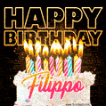 Filippo - Animated Happy Birthday Cake GIF for WhatsApp