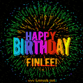 New Bursting with Colors Happy Birthday Finlee GIF and Video with Music