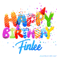 Happy Birthday Finlee - Creative Personalized GIF With Name