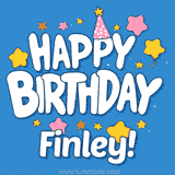 Vibrant clusters of red, pink, blue, and orange balloons on both sides of a decorative butterfly-themed cake for Finley.