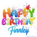 Happy Birthday Finnley - Creative Personalized GIF With Name