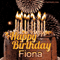Chocolate Happy Birthday Cake for Fiona (GIF)