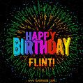 New Bursting with Colors Happy Birthday Flint GIF and Video with Music