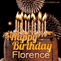Chocolate Happy Birthday Cake for Florence (GIF)