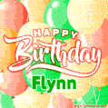 Happy Birthday Image for Flynn. Colorful Birthday Balloons GIF Animation.