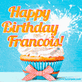 Happy Birthday, Francois! Elegant cupcake with a sparkler.