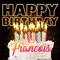 Francois - Animated Happy Birthday Cake GIF for WhatsApp