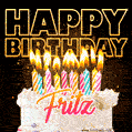 Fritz - Animated Happy Birthday Cake GIF for WhatsApp
